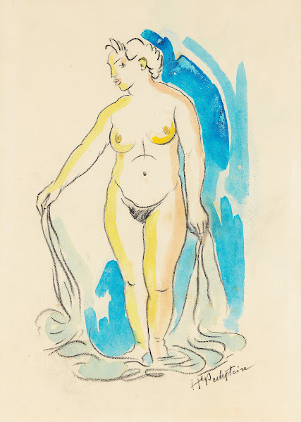 Standing female nude nymph 1930