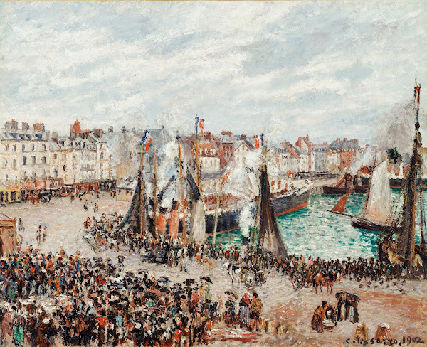 The Fish Market Dieppe Grey Weather Morning 1902