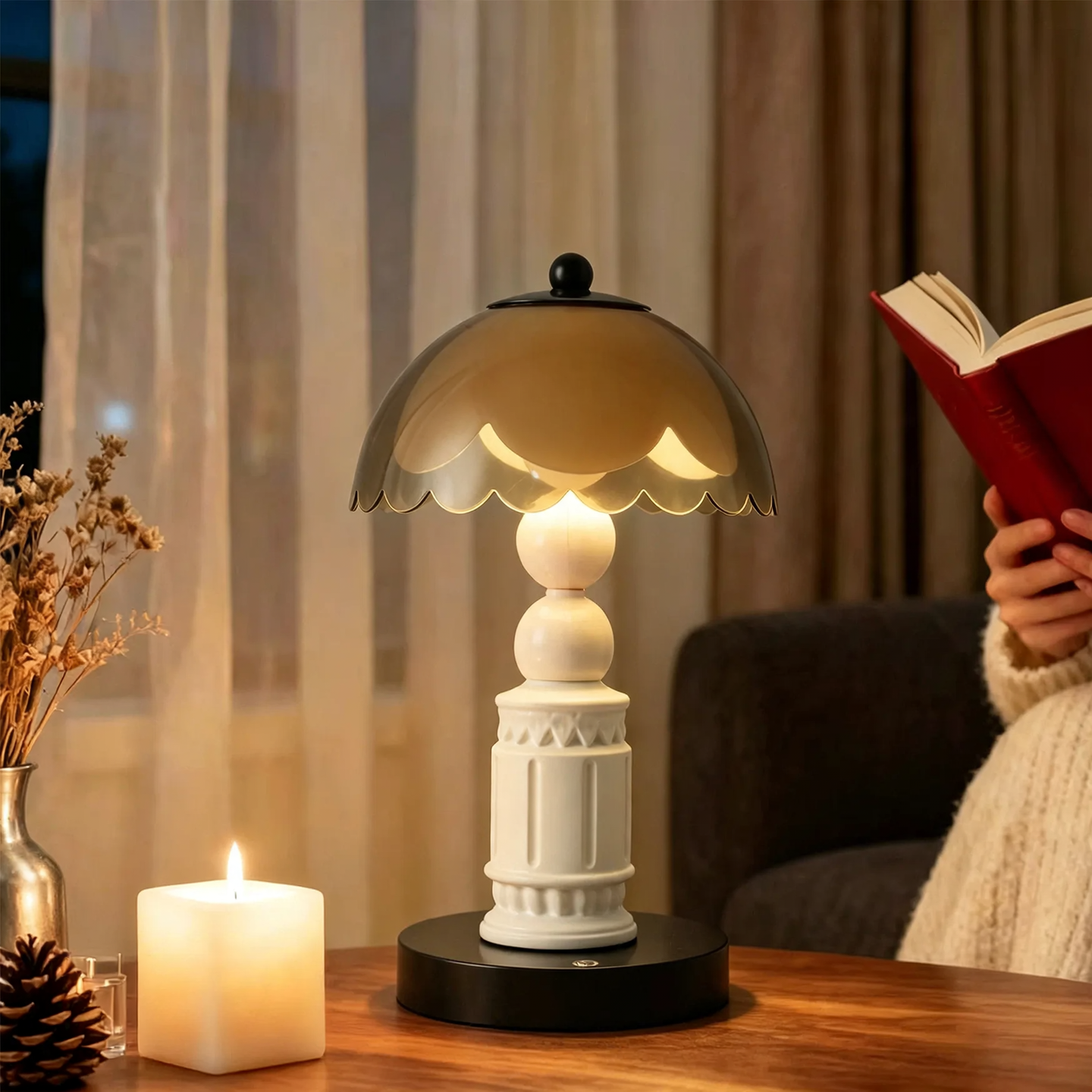 European Column Table Lamp made of ABS