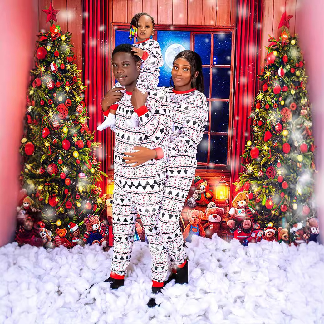 Christmas Pajama Set with Striped Pattern