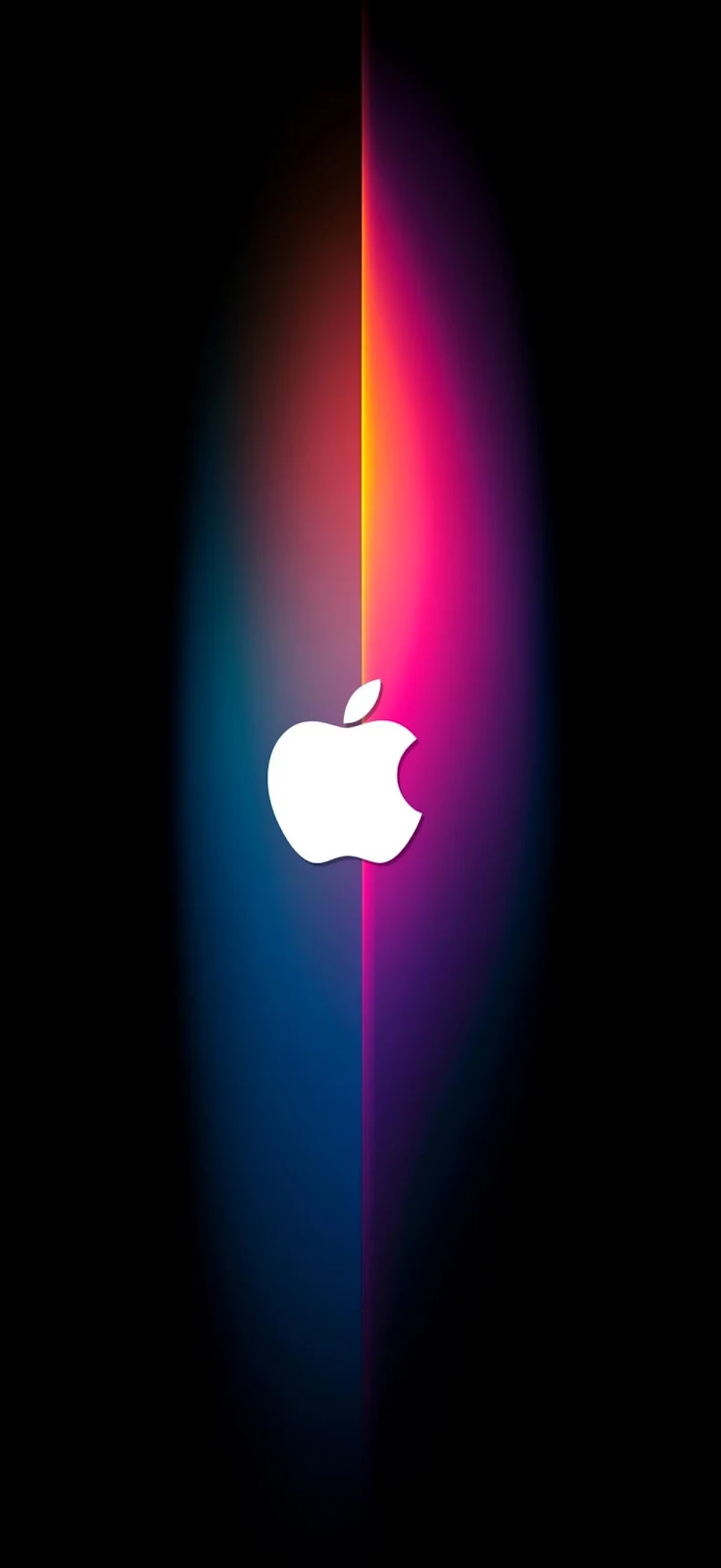 Apple Logo Neon Light Wallpaper - Digital Graphic Art Full HD iPhone Wallpaper (1200x2608)