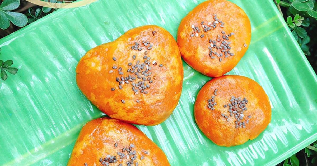 Ăn dặm - Bánh khoai lang nhân phomai rắc chia