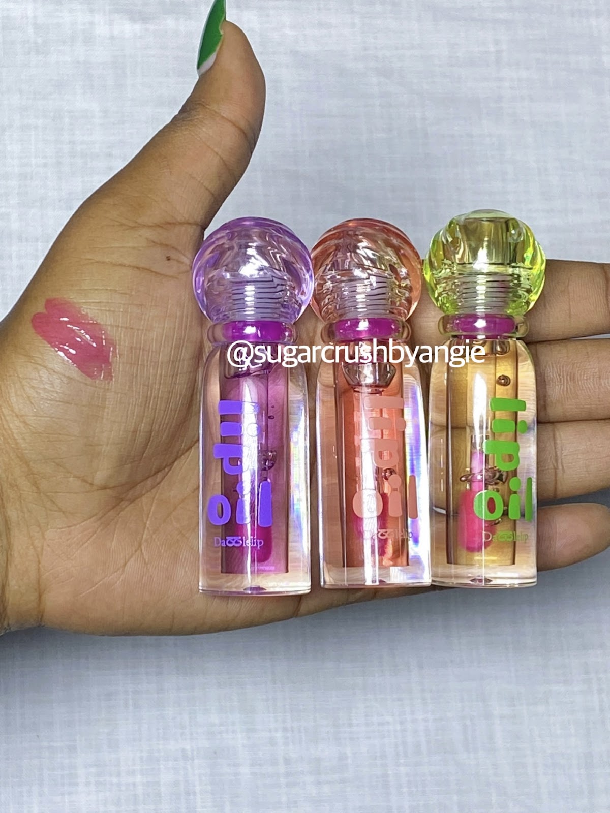 DP lip oils - pink tint