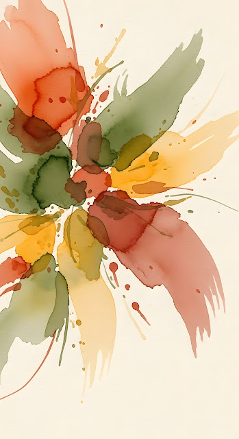 Abstract Watercolor Splatter Art, Earth Tones Bloom - Free mobile Wallpaper