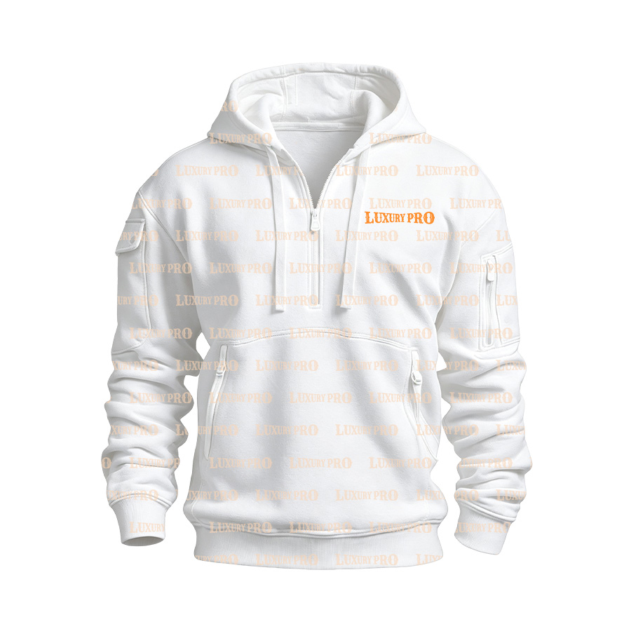 AOP MEG 3D Half Zip Hoodie with Yellow Ribbon Detail