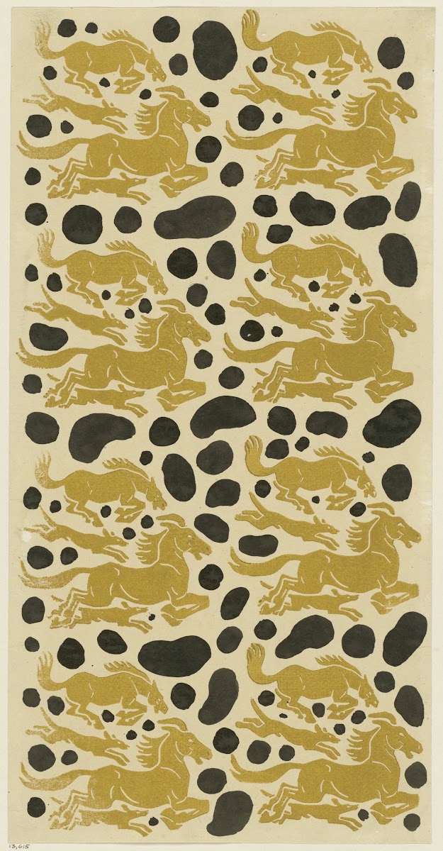 Buntpapier Pferde und Hunde 1902   1913