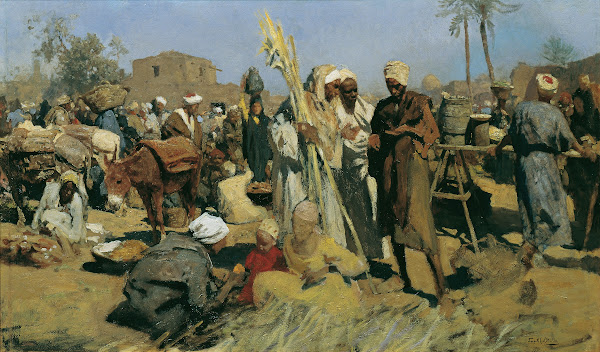 Zuckerrohrmarkt Markt in Oberägypten 1881