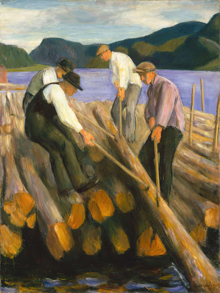 Men working on a Timber Boom 1938