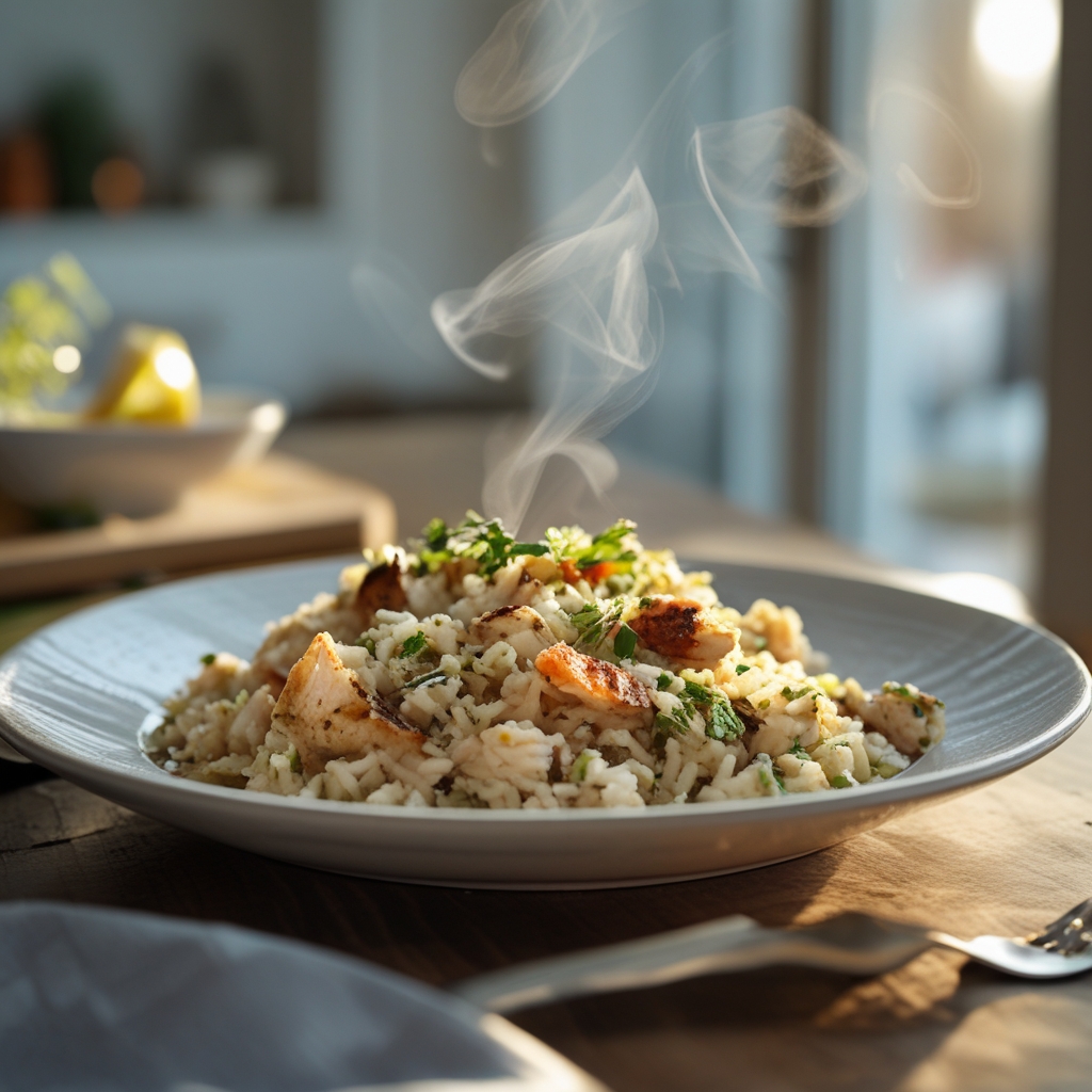 Dump And Bake Chicken Tzatziki Rice for Effortless Flavor | Easy Mediterranean One-Pan Meal