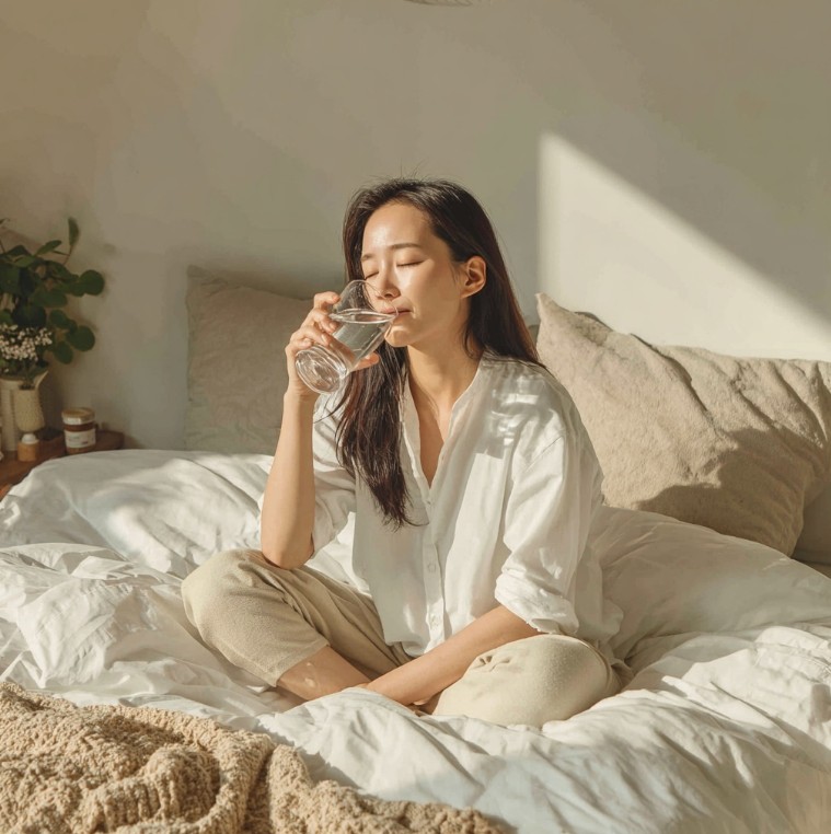 집에서 휴식하며 회복을 돕는 모습