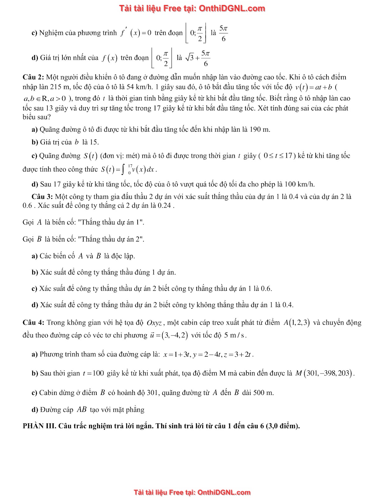 32 đề phát triển minh họa môn toán - có đáp án