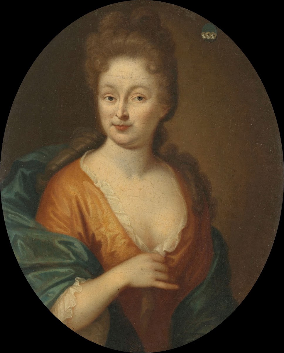 Portrait of a Woman possibly Elisabeth Hollaer Wife of Theodorus Rijswijk c 1700