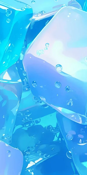 Ice Cubes, Blue, Cold, Refreshing 4K Wallpaper Background