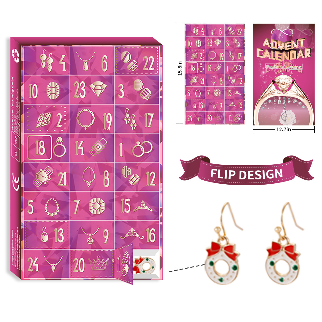 Christmas Advent Calendar Jewelry Surprise Box