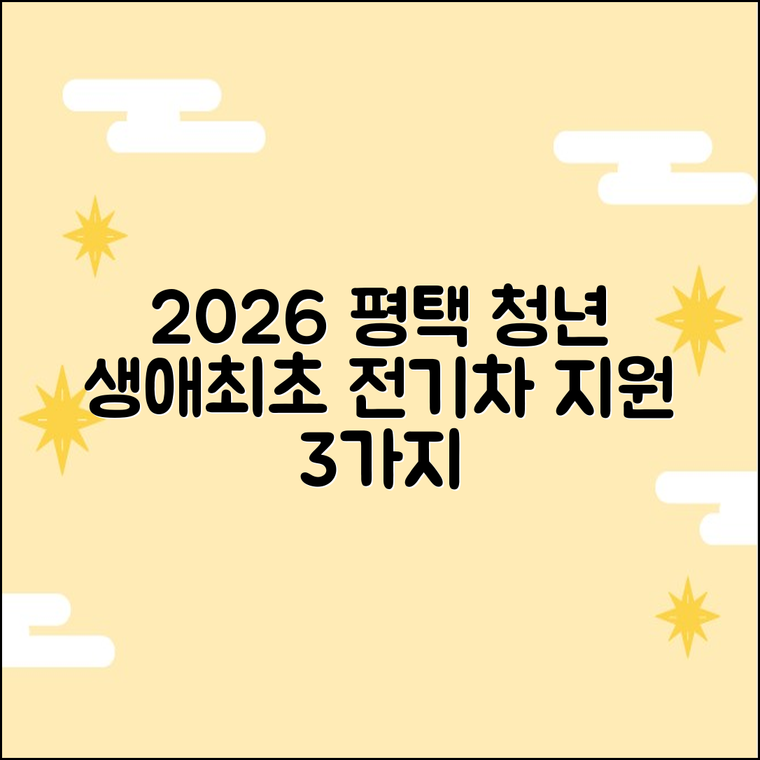 2026 평택 청년 생애최초 전기차 지원금 3가지