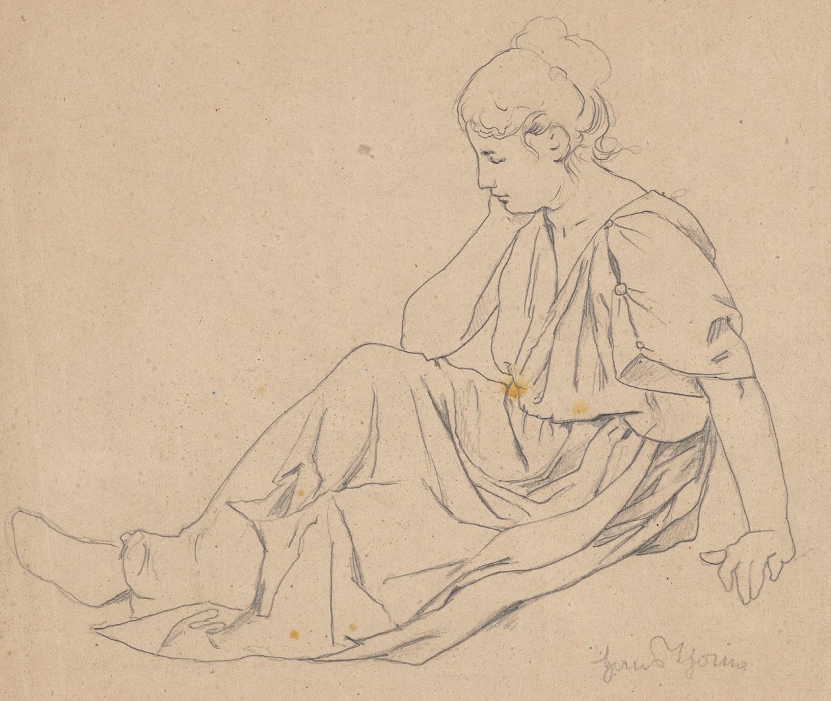 Study of a Seated Woman Dressed in a Long Robe 1878
