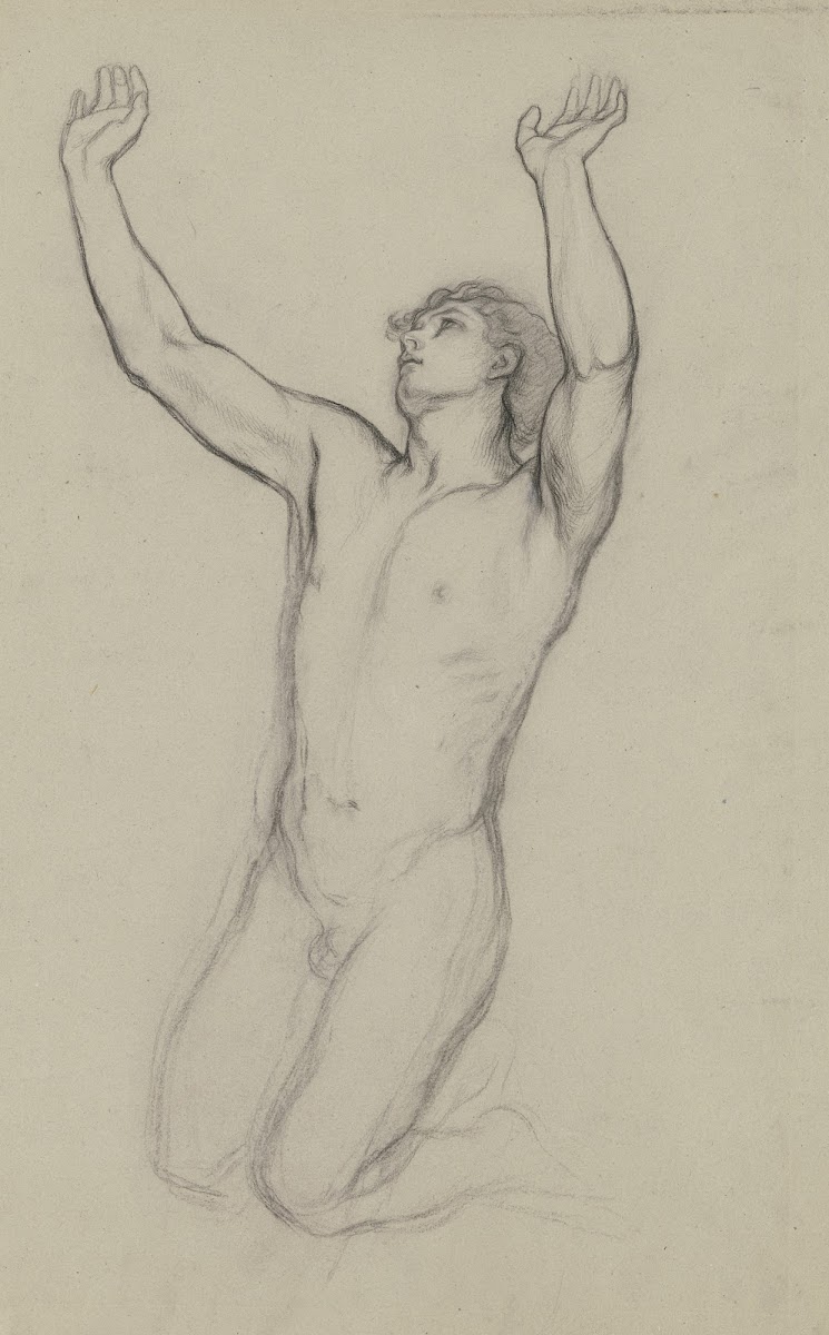Daniel als kniender männlicher Akt ca 1867
