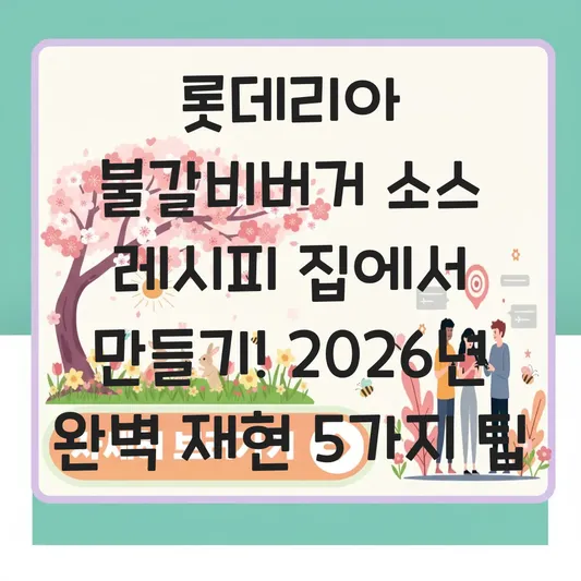 롯데리아 불갈비버거 소스 레시피 집에서 만들기
