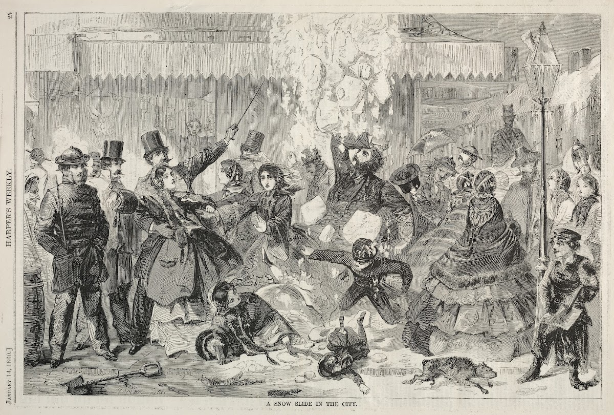 A Snow Slide in the City 1860