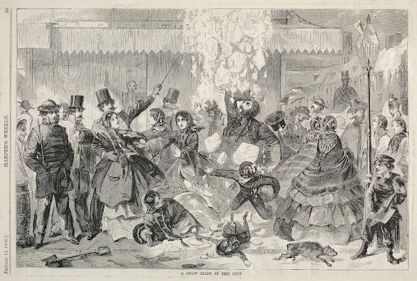 A Snow Slide in the City 1860