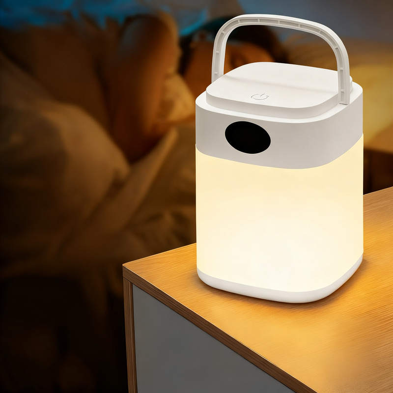 LED night light with remote control and clock