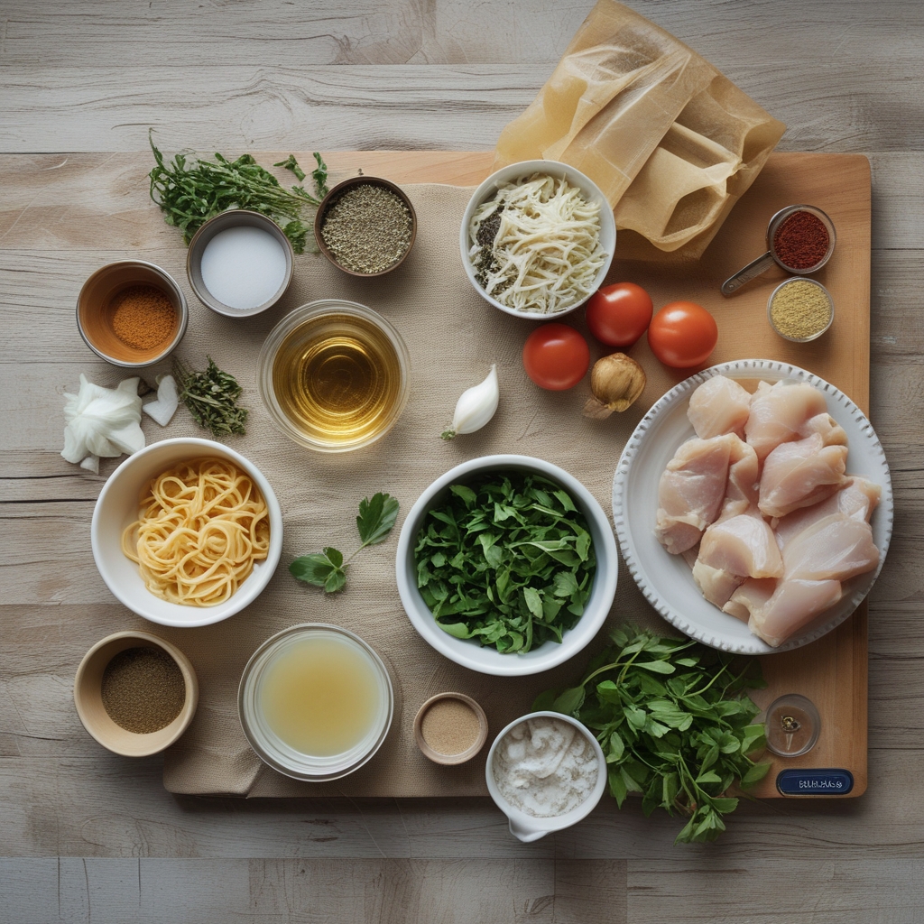 Ingredients for Cowboy Butter Chicken Pasta Recipe - Easy Homemade Comfort Food
