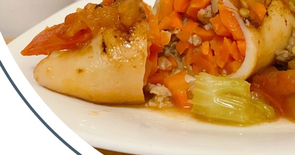 Mực nhồi thịt sốt cà chua