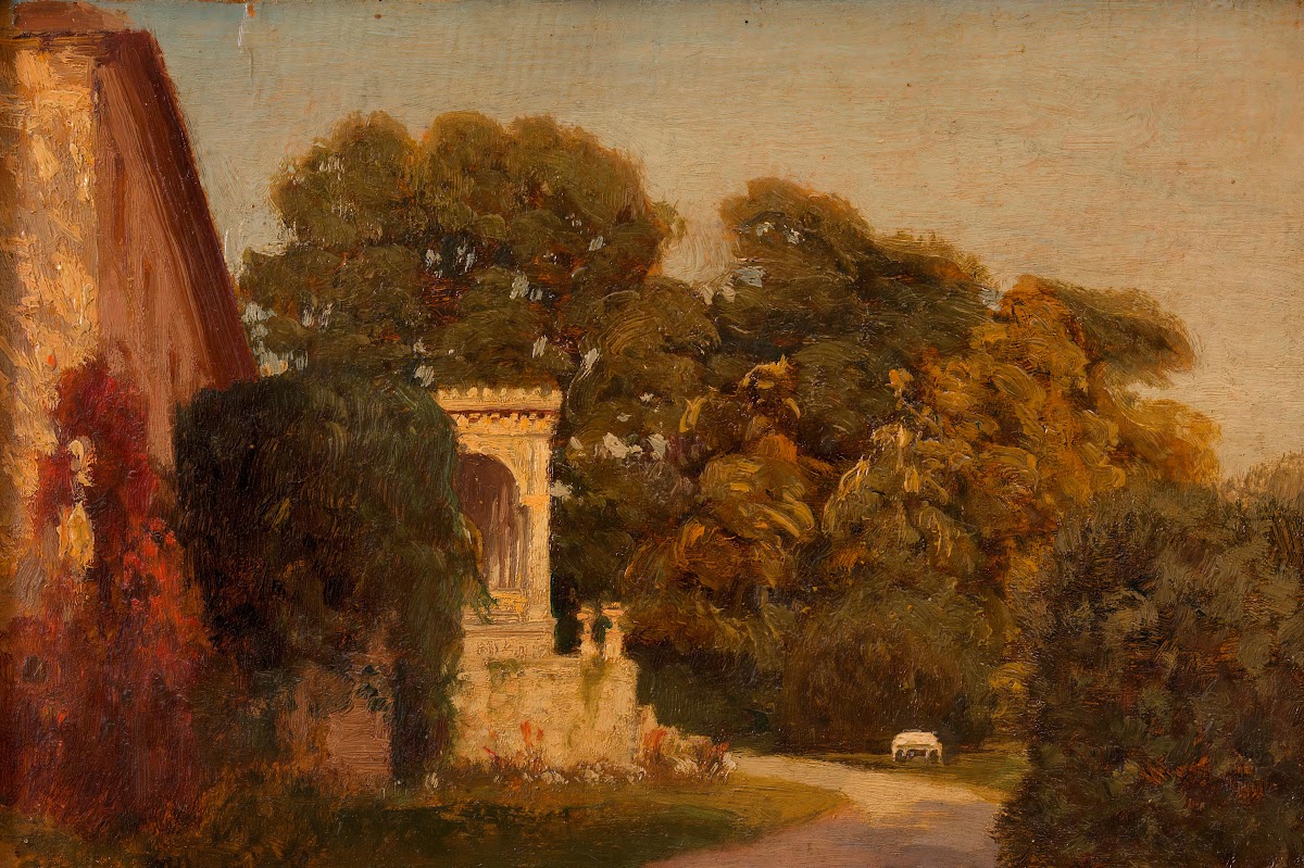 Partie aus dem Doblhoffpark in Baden ca 1900