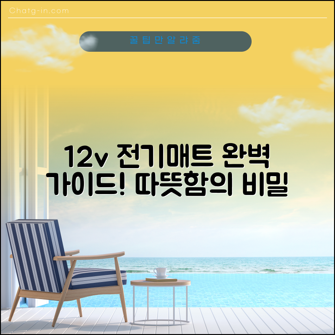 12v전기매트 완벽 가이드: 따뜻함의 비밀