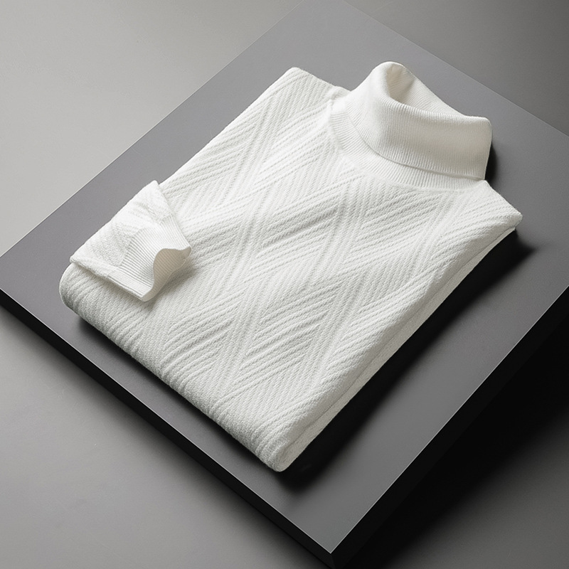 Men's lined turtleneck sweater, warm