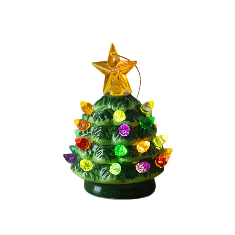 Keramik-Weihnachtsbaum-Nachtlicht, 9,2 cm