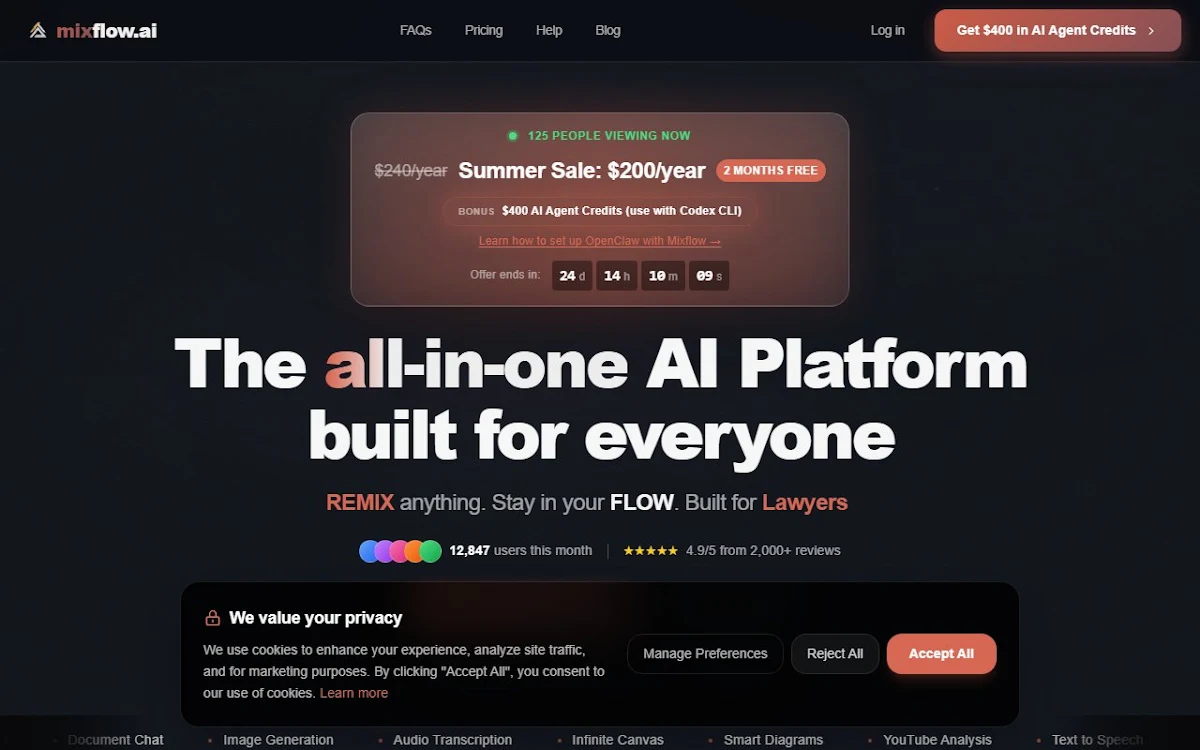 Captura de Mixflow.AI