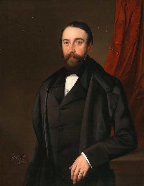 Portrait of a Gentleman before a Red Curtain 1854