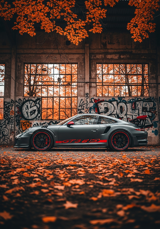 Porsche Autumn Grunge Garage
