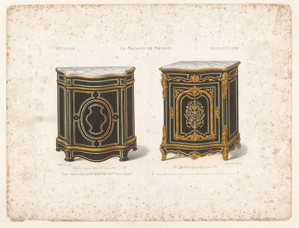Meuble dappui Louis XV noir et filets  Meuble dappui riche Louis XIV 1832   1904