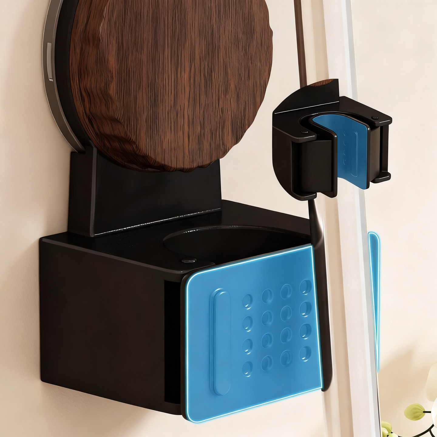 Wall holder for broom and mop made of aluminum