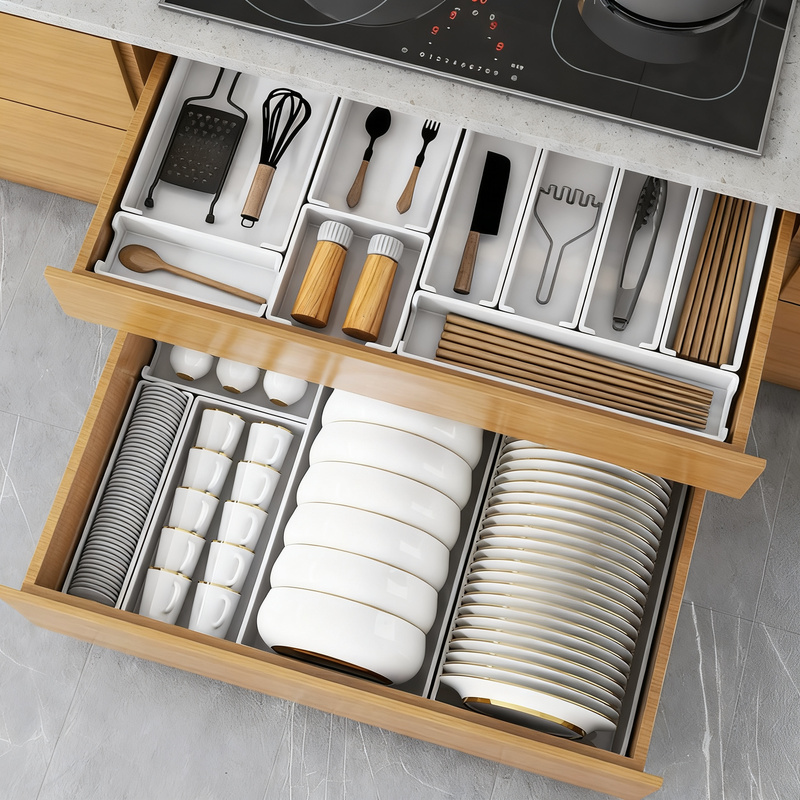 Plastic storage box for kitchen and closet