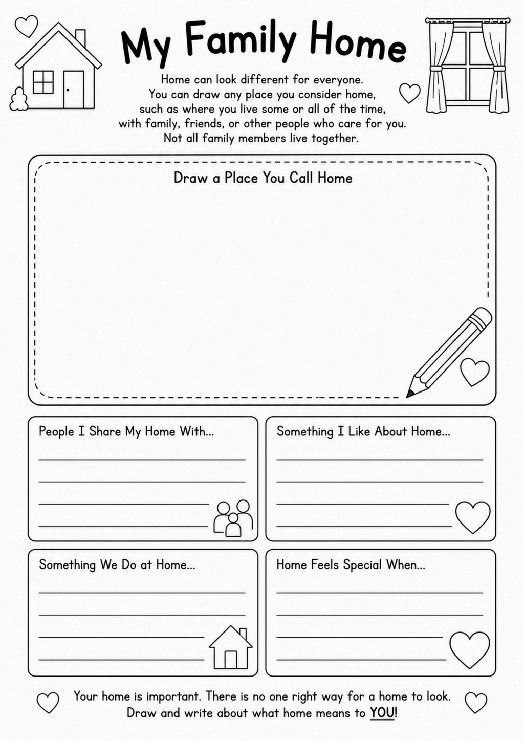 My Family Home Worksheet