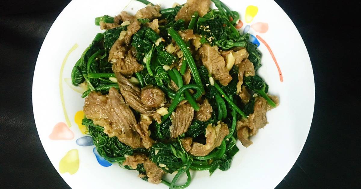 Đọt su su xào bò