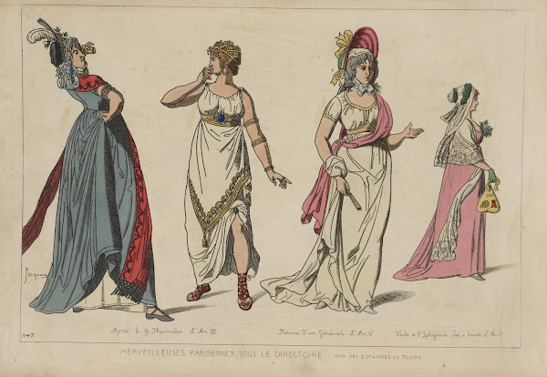 Merveilleuses Parisiennes sous le directoire Daprès des estampes du temps 1869