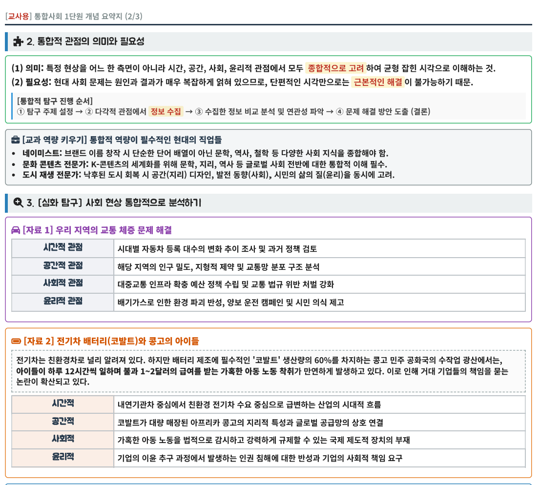 통합사회 1단원 학습지 1페이지 미리보기