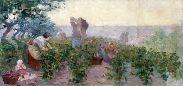 Esquisse pour la mairie de Bagnolet  Les vendanges 1893