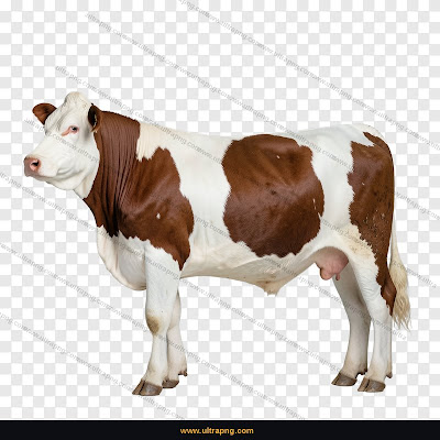 Realistic White and Brown Cow PNG Image Transparent Background Free Download UltraPNG
