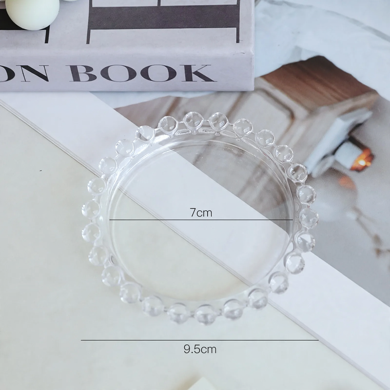 Glass bowl with pearl decoration, Nordic design