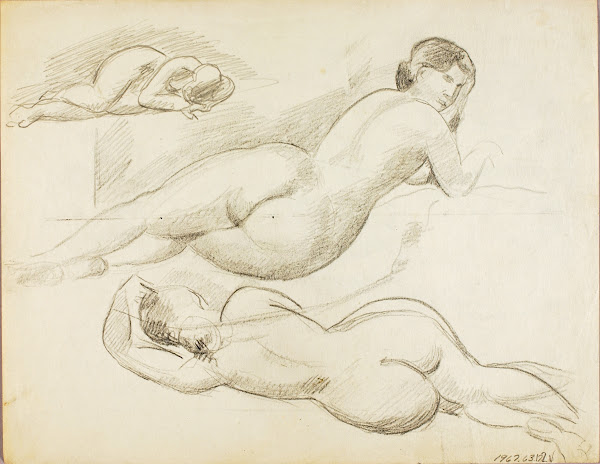 Group of Three Reclining Female Nudes