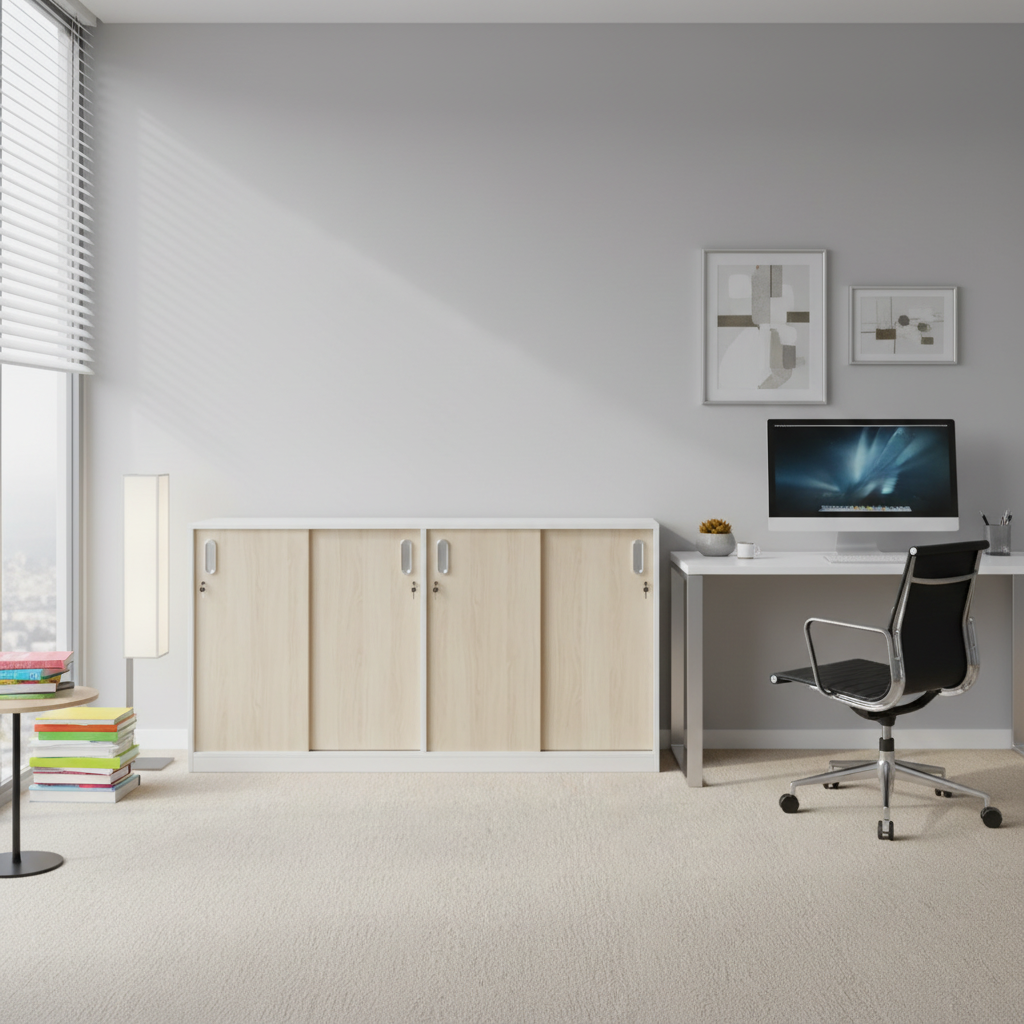 RADAR Color Four-Door (Low Height) Sliding Storage Cabinet