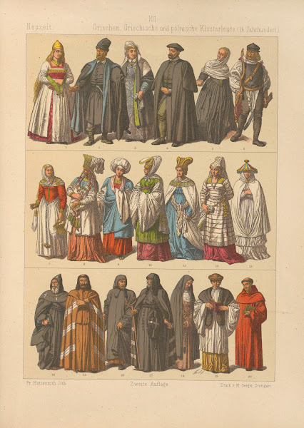 Griechen Griechische und polnische Klosterleute 1884