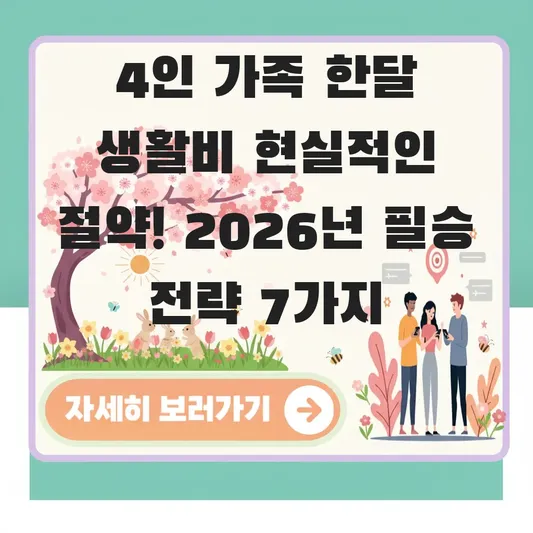 4인 가족 한달 생활비 현실적인 절약