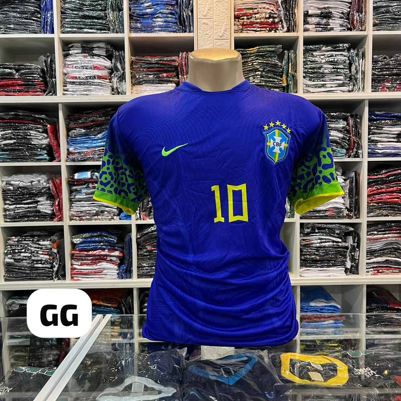 Camisa da Seleção Brasileira 2ª Linha Azul Nº10 - GG – Atacado no Brás