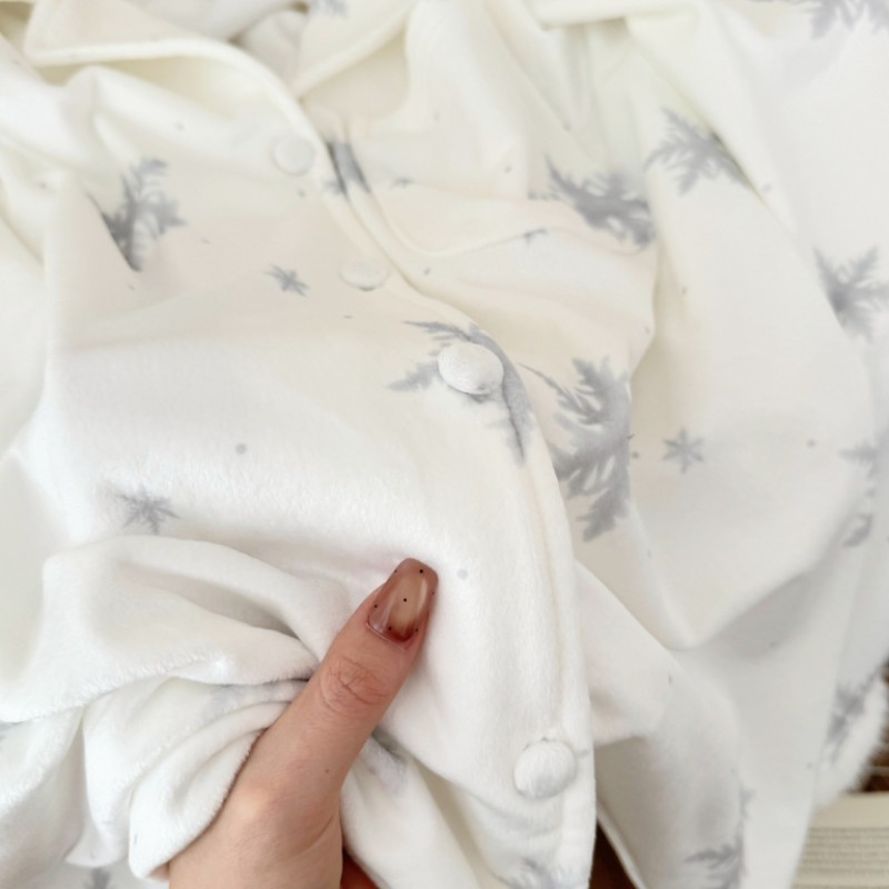 Women's Pajamas with Snowflake Design, Warm Island Fleece